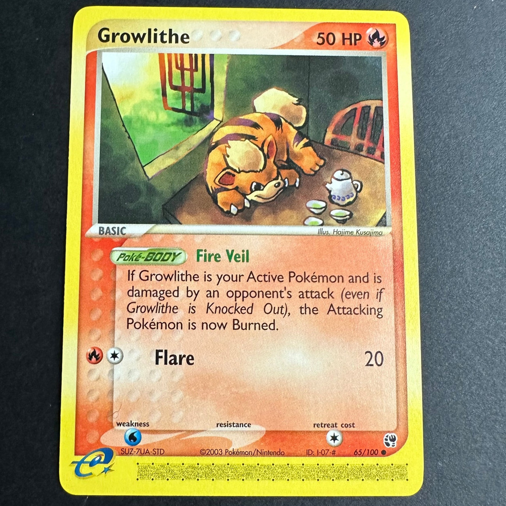 Pokemon TCG Growlithe EX Sandstorm 65/100 Common Normal Near Mint